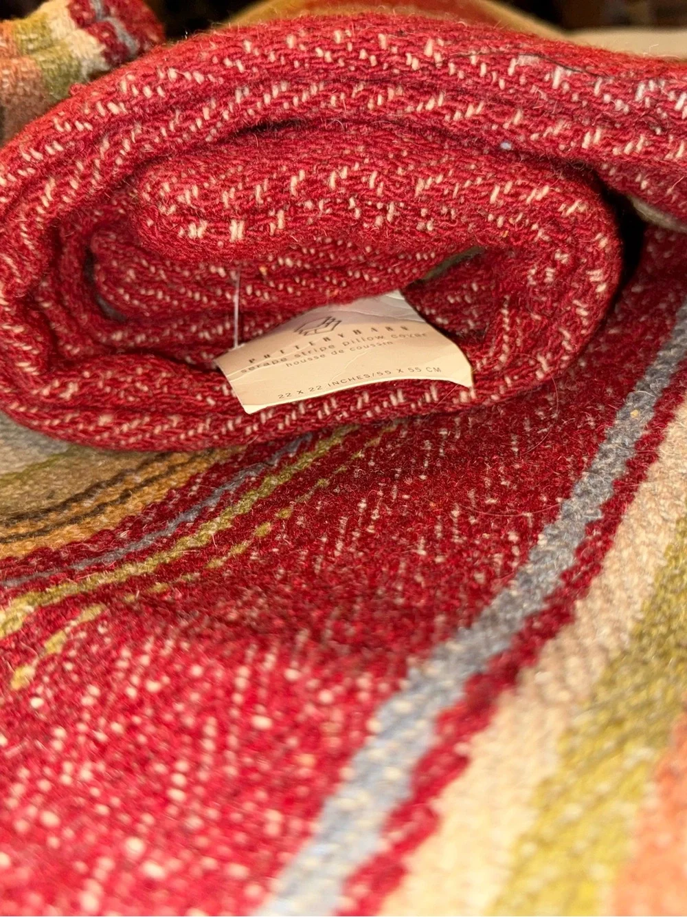 Rare! New Pottery Barn Serape Stripe Kilim Pillow Cover Set/3, 22” and 14X36”